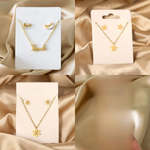 LUXUKISSKIDS Flower Rose Jewelry Sets For Women Fairy Moon Star Pineapple Necklace Earrings Romantic Accessory conjuntos de joya