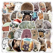 10/50PCS Cute Wombat Graffiti Stickers Creative Animal Cartoon Decal Laptop Phone Guitar Cup Luggage Waterproof Sticker Kid Toys