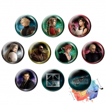 Final Fantasy VII FF7 Game Badge 50mm Cloud Strife Aerith Tifa Lockhart Sephiroth Reno Tseng Metal Badge Brooch Pins