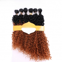 ANGIE Synthetic Kinky Curly Hair Bundles Two Tone Ombre Color Hair Weave 16 18 20 Inches Mixed 1 Pack Solution
