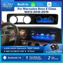 FAZY Android 14 Autoradio CarPlay 12,3 Zoll Touchscreen für Benz E-Klasse W213 2016-2019 Auto-Stereoanlage Navigation 4G WIFI