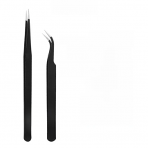 Relife RL ESD 11 15 Precision Black Antistatic Tweezers Straight Curved Non-magnetic Stainless Steel Forceps Repair Tools