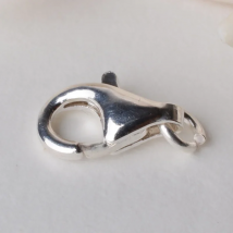 Solid 925 Sterling Silver Lobster Claw Clasp, snap clasp with 1 Open Jump Ring 8-16mm