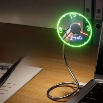 Mute Small Usb Gadgets Clock Fans With Brushless Motor High Speed Time And Temperature Display Strong Wind Adjustable Universal
