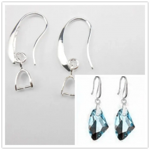 10-100PC Wholesale Lot 925 Silver Color Jewelry Findings 925 Sterling Silver Color Earring Pinch Hooks Earwire For Crystal Pearl