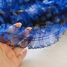 1M Blue Orange Black Green Mesh Embroidery Lace Trimmings Ribbon Dress Fabric Sewing Crafts Doll Material Accessories 5CM