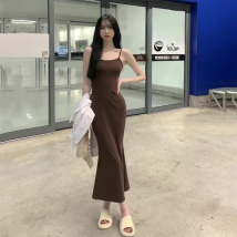 Autumn Pure Sleeveless Dress Women Sexy Sheath Hotsweet Korean Style Fashion All-match Vestido Feminino New Arrival Popular Chic