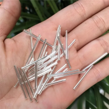 100Pcs/Bag 2.5*25mm Long Size Silver Core Czech Glass Seed Bugle Beads Tube For Jewelry Garment DIY Bracelet Craft Accessories