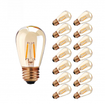 Vintage Led Filament Bulb E27 1W S14 Amber Glass ST45 Dimmable  LED bulb Warm Yellow 2200K Edison Light Lamp For String Lighting