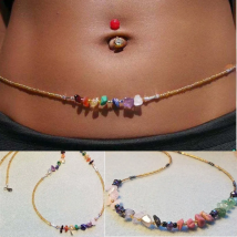Waist Beads Color Rose Quartz Amethyst Gemstone Clasp Crystal Waist Beads Crystal Body Chain;waist Chain; African; Belly Beads