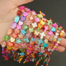 Natural Shell Beads Colorful Mother of Pearls Heart Star Butterfly Loose Spacer Beads for Jewelry Making DIY Bracelet Necklace