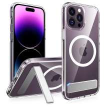 Magnetic Clear Phone Case with Kickstand for iPhone 17 16 15 14 Pro Max 13 12 11 Mini 15 Plus Shockproof Mobile Back Cover