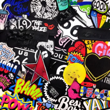 ROCK BOOM BAM POW Patch for Clothing Iron-on Embroidered Sewing Applique Cute Sew-On Fabric Badge DIY Apparel Accessories