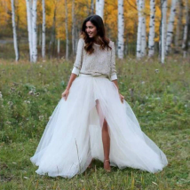 White Tulle Bridal Wedding Skirt 5 Layers Tulle Chic Long Garden Party Skirts Women Maxi Tutu Custom Made Boho Beach Skirt Lady
