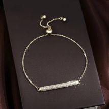 RAKOL Adjustable Size Tennis Bracelets for Women Delicate White Cubic Zirconia Stackable Bracelet Fashion Party Jewelry Gifts