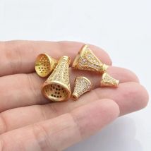 1PCS Brass Tassle Bead Caps DIY Jewelry Findings Handmade Earrings Bracelet Cubic Zirconia Necklace Making