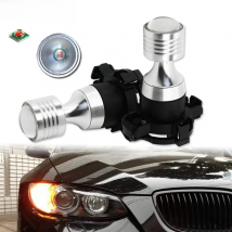 2pcs Amber Yellow Error Free CAN-bus PY24W 5200s LED Bulbs For BMW 3 4 5 Series X3 E70 X5 X6 Z4 Front Turn Signal Lights