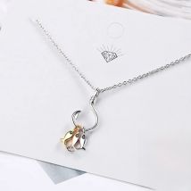 925 Sterling Silver Cute Three Small Fish Pendant Necklace With Fish Hook Charms Jewelry For Best Friend Gift S-N376