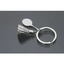 Badminton and Racket Lovers Key Chain Fashion badminton Silver Color Car keychain Key Ring for men and women gift Jewelry 17023