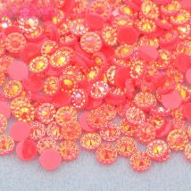 JUNAO 4 5 6mm Red AB Round Flower Rhinestone Buttons Flatback Nail Art Decoration Resin Crystal Stone for Scrapbook Crafts