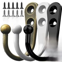 1-50 Set Alloy Hooks with Screws Wall Mounted Hanging Hangers for Hanging Coats Scarves Bags Towels Keys Caps Cups Hats and More