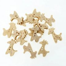 100Pcs Kawaii Popular Giraffe Wood Button Sewing Accessories Decorative Buttons Scrapbooking Handmade Craft DIY Charm 20*25mm