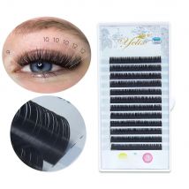 Yelix Eyelash Extension 12 Lines/Tray Silk Cilios Soft Professionals Individual Eye Lash Extensions B/C/CC/D Curl False Lashes