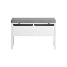 SoBuy FSR88-W Banco con Zapatero de Almacenamiento con 2 Cajones Banco de Cama con Asiento Armario Banco Resiliencia 150 kg Blanco
