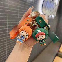ONE PIECE KeyChain Monkey D. Luffy Roronoa Zoro KeyRing Cartoon Llaveros Doll Fashion Bag Car Pendant Chaveiro For Friend Gifts