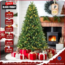 Sztuczne choinki świąteczne 180/210/235 cm, 250/340/450 diod LED, 1180/1276/1684 igiełek, PVC+PE, drewniany stojak, dekoracja na przyjęcie