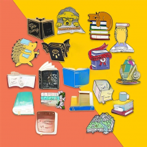 reading enamel pin Green Needle Forest Landscape River Book badges clothes bag Lapel pin brooches jewelry Gifts for students