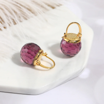 Vanssey Luxury Fashion Jewelry Purple Austrian Crystal Ball Heart Drop Earrings Wedding Party Accessories for Women 2021 New