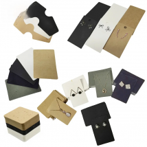 Kraft Paper Ear Stud Hang Tag Jewelry Display Card Necklace Kraft Paper Tag Ear Studs Bracelet Paper Hang Price Tag 50Pcs