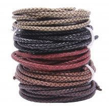 2meter/lot  3/4/5/6mm Round Classic Vintage  Braided Genuine Cow Leather For DIY Necklace Bracelet gift Making