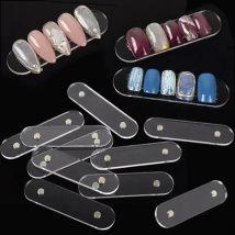 10/100PCS False Nail Tips Display Stand With Magnet Transparent Practice Acrylic Gel Polish Holder Strip Manicure Showing Tools