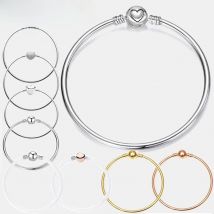 Jewoey Shion 9 Styles 17-21cm Silver Color Charm Bracelet Fits DIY Snake Chain Brand Bracelets & Bangles For Women Jewelry Gift