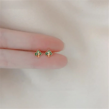 Uini-Tail Hot New 925 Tibetan silver Christmas Tree Stud Earrings Small Fresh Fashion Simple Mini Exquisite Stud Earrings JK124
