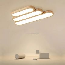 New Real Wooden Minimalist Ceiling Lights Decorative Solid Wood Lamps Acrylic Panels For Living Room Bedroom Corridor Lighting