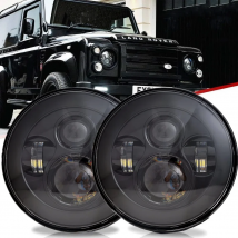 2pcs Car 7" Headlight for Land Rover Defender 90 110 Round LED Headlights Kit High Low Beam for Lada Niva 4X4 Offroad Accessory