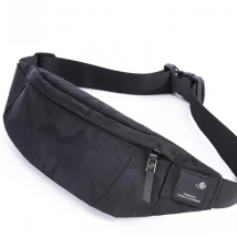 Hk Men Male Casual Fanny Bag Waist Bag Money Phone Belt Bag Pouch Camouflage Black Gray Bum Hip Bag Shoulder Belt Pack