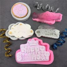 Silicone 3D Happy Birthday Letters Numbers Mold Fondant Chocolate Mould Birthday Cake Decorating Tool Steam Oven Available