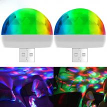2pcs Car LED USB Environment Mini Mushroom Light 5V DJ RGB Colorful Music Sound Holiday Party Atmosphere Lamp Welcome Decorative