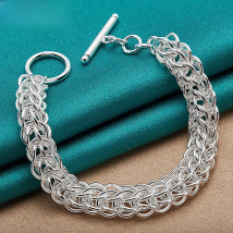 DOTEFFIL 925 Sterling Silver Multi-Circle Bracelet Chain For Woman Charm Wedding Engagement Party Fashion Jewelry