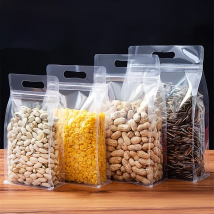 50PCS 3D Portable Stand up Clear Plastic Zilock Bag DIY Matcha Coffee Snack Supermarket Party Wedding Gifts Packaging Pouches