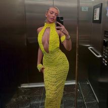 MUZISKAT 2025 Summer Women's Elegant Slim Waist Tight Dresses Gowns Backless Nightclub Sexy Party Long Dresses Two-piece Set