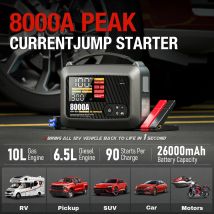 Avviatore d'emergenza professionale per auto 8000A, potente dispositivo di avviamento per batterie auto 12V