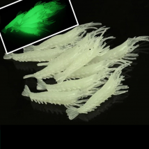 10pcs/lot 8cm 2g soft fishing lure shrimp bait fishing lure soft shrimp bait luminous glow prawn lure