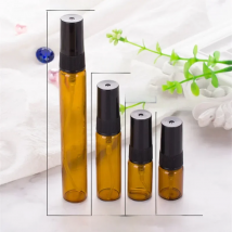 5pcs/lot 2ML 3ML 5ML 10ML Amber Glass Perfume Bottle Empty Cosmetics Spray Bottless Sample Test Tube Thin Glass Vials