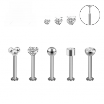 20/18/16g G23 Titanium CZ Lip Labre Earrings Piercing Monroe Lip Stud Ring Tragus Free Spiral Conch Cartilage Earrings Piercing