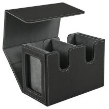 Card Deck Box with 2 Commander Display, Double Deck Box for 140+ Single Sleeved Cards, Fits for TCG CCG Magic Cards